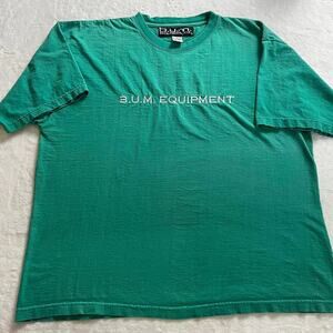 B.U.M. Equipment embroidered logo Vintage men’s t-shirt size Large Green